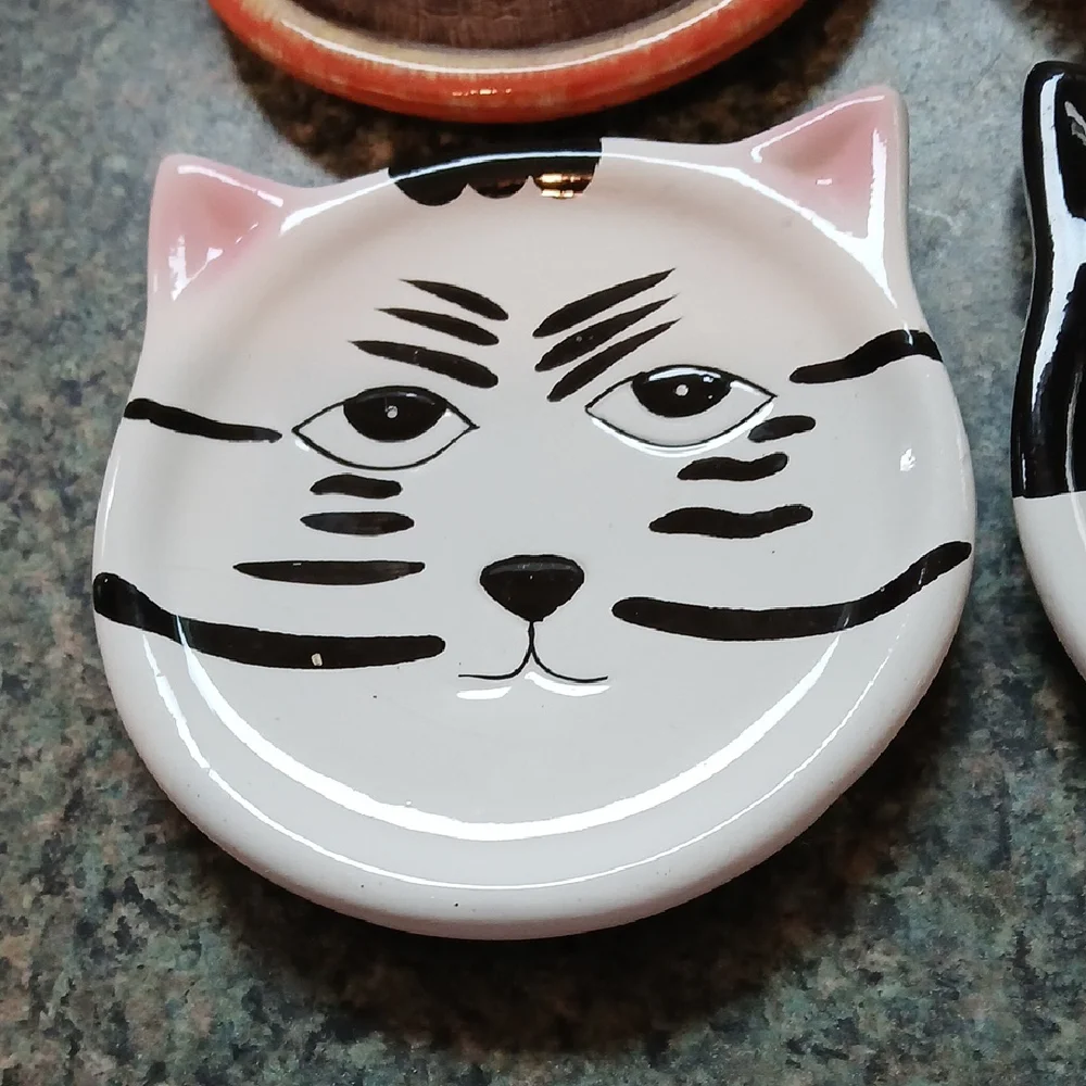Orange and Black Cat Drink Coasters